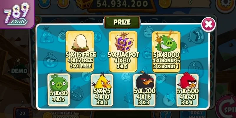 Biểu tượng Scatter trong Angry Birds Slots 789CLUB